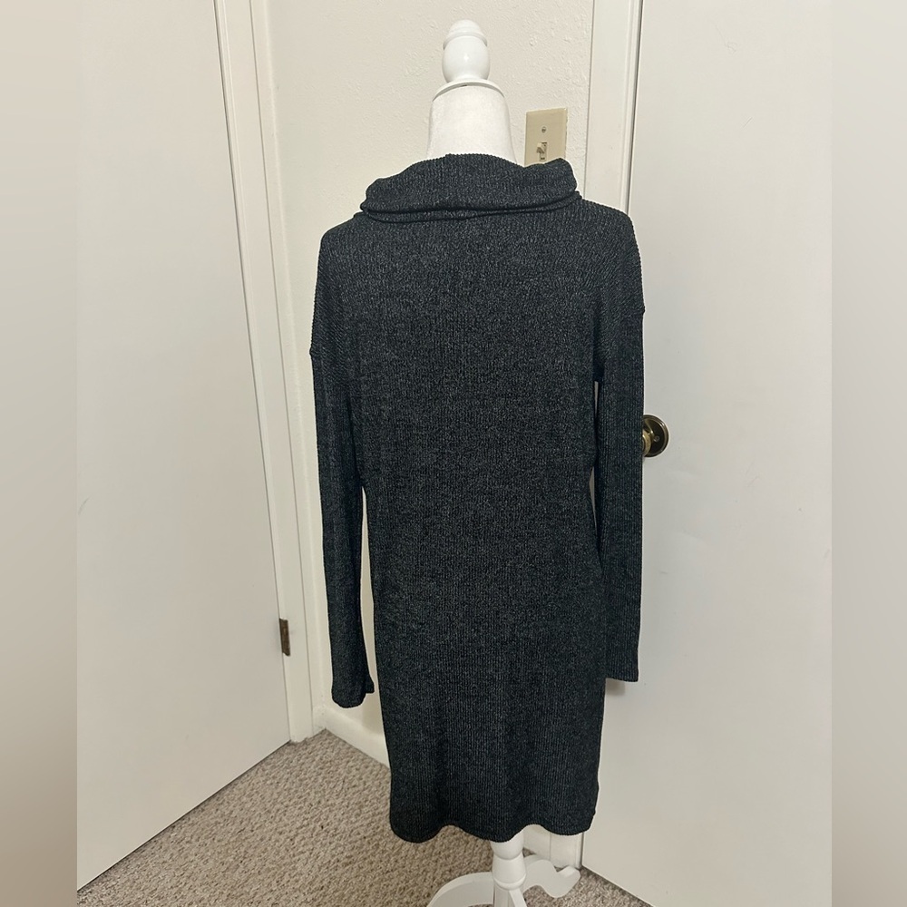 Gap gray cowl neck longsleeve workwear soft formal/casual dress - Picture 3 of 7